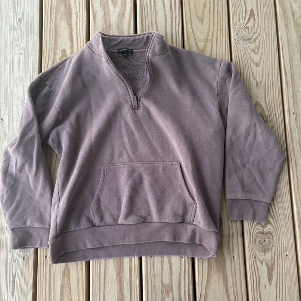 ** Beyond Yoga Quarter-Zip Sweatshirt Pullover purple mushroom mauve